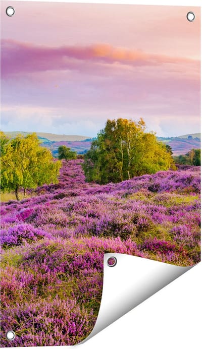 Gards Tuinposter Paarse Weide - 40x60 cm - Tuindoek - Tuindecoratie - Wanddecoratie buiten - Tuinschilderij