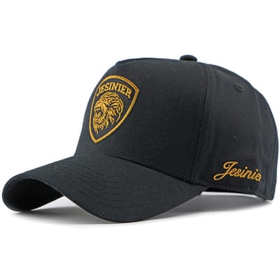 Casquettes de Baseball Unisexes Jesinier Broderie Lion Printemps Automne Extérieur Réglables Casquettes Décontractées Chapeau Pare-Soleil Casquette de Sport black