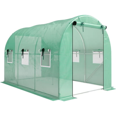 4goodz Foliekas 3x2x2 m tunnel inloopkas kweektent 6 ramen - Groen