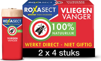 Roxasect Vliegenvanger Plakstrip - Ongedierteval - Vliegenval - 2 x 4 stuks