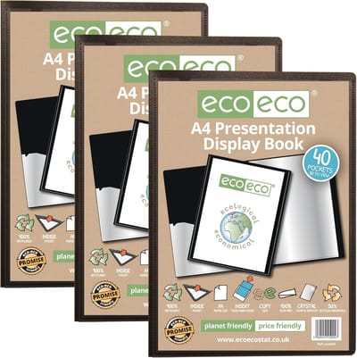 Presentatie Boek - Portfolio Map - Documenten Archiveren - 50% Gerecycled Materiaal - A4 40 Pagina's - Zwart