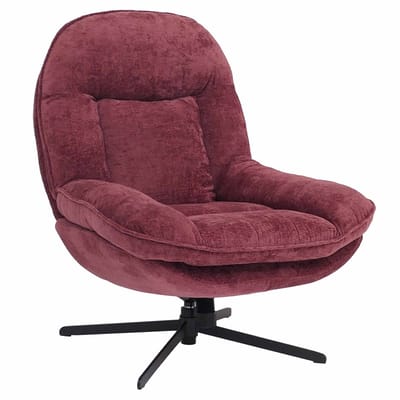 Relaxfauteuil MCW-P32, televisiefauteuil Nosag-vering Gestoffeerde fauteuil, draaibaar Metaal Stof/textiel Chenille (370 g/m²) ~ bes