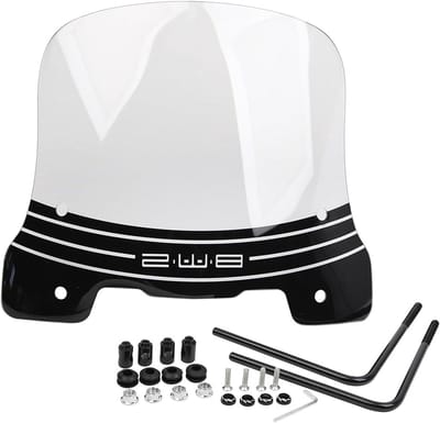 Scooter Windscherm - Motor Windgeleider - Rijcomfort Verhogen - 3MM Dik Polycarbonaat - 44.5 cm Hoog - Helder