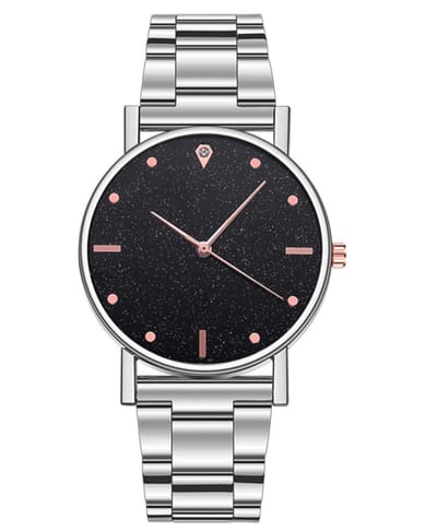 Hidzo Horloge Analoog Ø 37 - Zilver/Zwart - Inclusief Horlogedoosje
