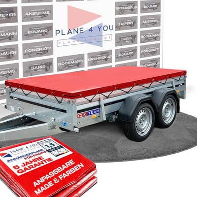 Waterdicht Aanhangerzeil 265 x 149 cm Plat Zeil Hoogglans Rood