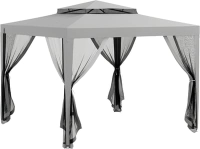 Partytent - Tuinfeest Tent - Buiten Evenementen - Dubbel Gelaagd Dak - 3x3 Meter - Lichtgrijs