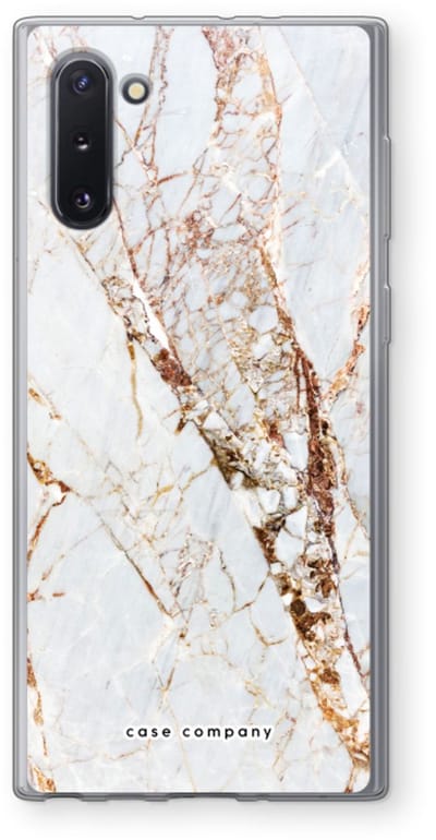 Case Company® - Hoesje geschikt voor Samsung Galaxy Note 10 hoesje - Goud marmer - Soft Cover Telefoonhoesje - Bescherming aan alle Kanten en Schermrand