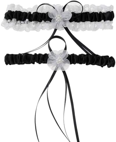 Dailygoods- Kousenband Set van 2 - Bruidskousenband van Kant - Kousenhouder - Dijenaccessoires - Bruidssieraden - Maat 35-60 cm - Jarretel
