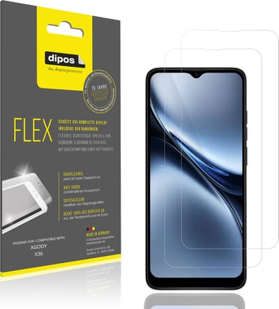 dipos – 2x Beschermfolie geschikt voor XGODY X36 | 3D Full Cover Screenprotector | 100% Passend