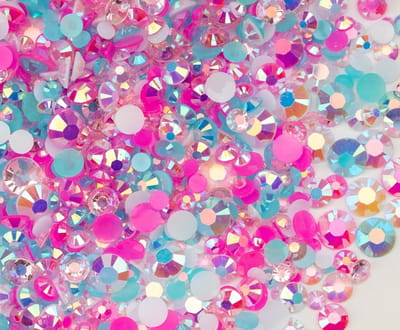 Rhinestones steentjes strass plak stenen roze Mix 1440 stuks Nail art Steentjes Decoratie Glitter