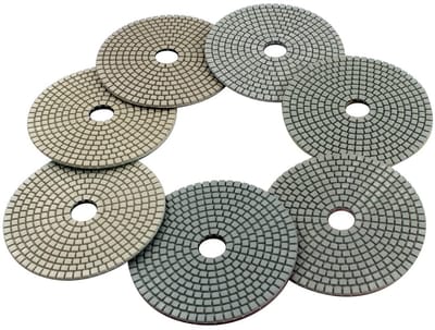 Natte Diamant Polijst Pads Set voor Tegel, Steen, Marmer, Graniet, Beton, Keramiek en Glas - 5 Stuks