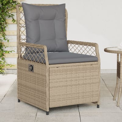 vidaXL - Tuinstoelen - 2 - st - verstelbaar - poly - rattan - beige