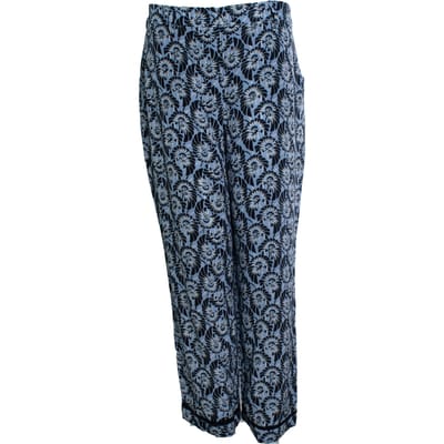 Prada, blauwe bloemenprint zijde casual pantalon