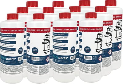12 x Vloeibare ontkalker 750 ml voor (volautomatische) koffiezetapparaten | Made in Germany | Krachtige ontkalker, veilig voor machine | O.a. voor Bosch, DeLonghi, Jura, Krups, Nespresso, Philips, Saeco, Senseo, Siemens e.a. | Multaparts® huismerk