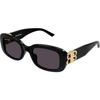 Lunettes de soleil Balenciaga Rétro Monture Étroite Carrées Unisexe BB0310SK-001 Shopping Bag-Eyeglass Case+Shopping Bag black