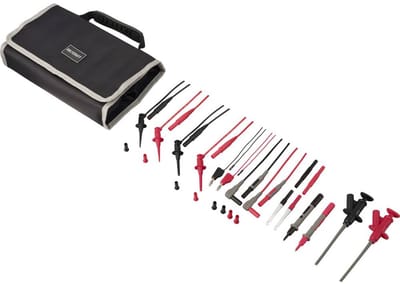 VOLTCRAFT MLSet-120 Meetsnoerenset Steekaansluiting 4 mm, Bananenstekker 4 mm Bus 0,64 mm, Testpunt, Steekaansluiting 4 mm, Stiftcontact 1.2 m Rood,