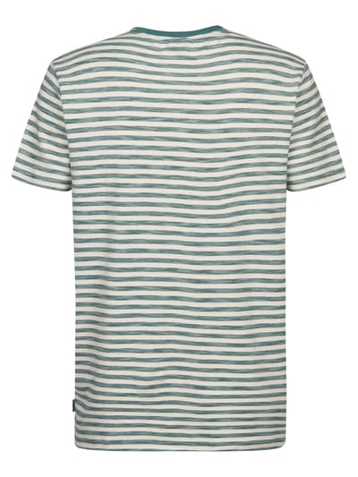 Petrol Industries - Heren Gestreept T-shirt Ceniza - Groen - Maat M