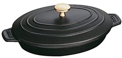 Ovale Gietijzeren Warmteplaat - Zwart, 1 l, 230 mm