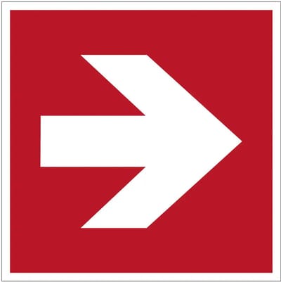 Richtingspijl brand bord – A090R | gecoat dibond materiaal | 15 x 15 cm