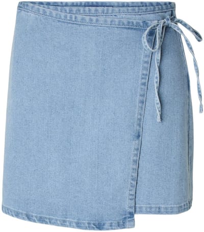 Pieces Minirok PCFLORA MW WIKKEL DENIM