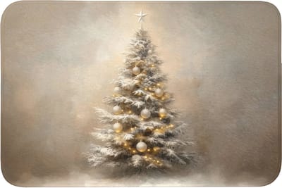 Badmat 90x60 cm - Antislip - Kerst - kerstboom - Sneeuw - Art - Badmatten voor badkamer - Badkamermat - Douchemat - Badkamer mat