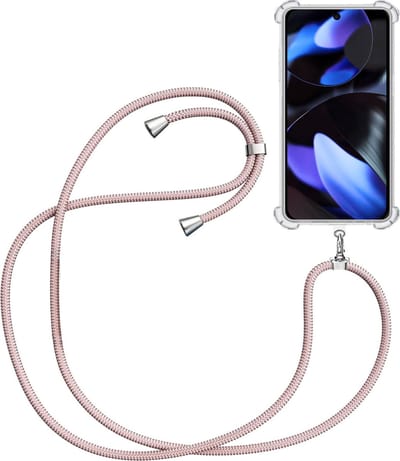 Telefoonkoord + Hoesje Geschikt voor Google Pixel 9 / 9 Pro - Lengte Verstelbaar - Telefoonketting - Shock Proof Case - Rose