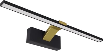 LIMBA LED - Wandlamp - Spiegelverlichting - Schilderijverlichting - Rechthoek 11W - 1560Lumen - 3CCT Aanpasbare Licht kleuren 3000K 4000K 6000K - Zwart / Goud kleur - 505mm - IP20