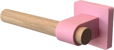 Home 3D® - Deurklink Roze – Vierkant Rozet – Beukenhout – Voor Binnendeur / Interieurdeur – Gemakkelijk te monteren – Stijlvolle deurkruk