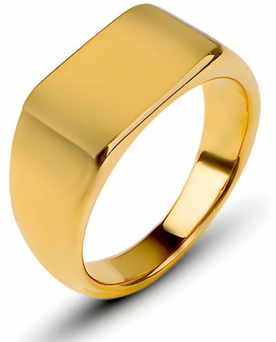 Zegelring Heren Goud Kleurig - Staal - Papa Cadeau Voor Mannen - Vaderdag
