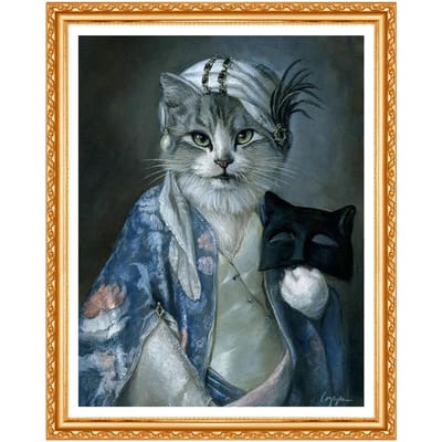 5D bricolage diamant chat nouveau Style diamant broderie de strass pour salon cadeaux relatifs 20X30CM black