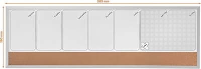 PromoHome Kleine Magnetische Weekplanner met Prikbord Kurk – Whiteboard Familie Planner – Droog Uitwisbaar – Wand of Koelkast – Inclusief Marker & Magneten – 58,5 x 19 cm