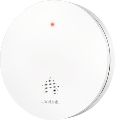 Rookmelder, extra plat, >85 dB, VdS-goedgekeurd, stille modus, batterij met 10 jaar levensduur, wit