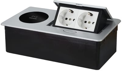 Inbouw stopcontact met draadloos opladen en USB-poorten voor keuken en kantoor - Wit