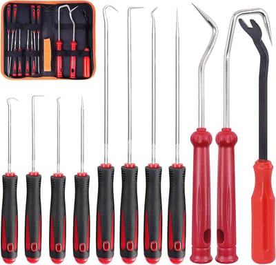Heavy Duty Haak Tool Set - 11 Stuks, Ergonomische Handvatten, Ideaal voor Automotive Onderhoud