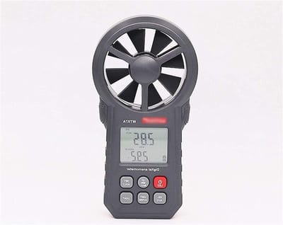 Digitale Anemometer - Windsnelheid meter - Weergegevens verzamelen - Meet temperatuur en vochtigheid - 1000 Gram - Grijs