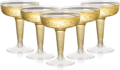 Matana – 24 Plastic Champagne Coupéglazen, 120ml – Herbruikbaar – Voor Cocktails, Martini & Margarita