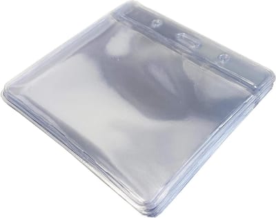 ID Badge Houders - Kaarthouders Plastic Portemonnees - Identificatie Tonen - Flexibel Duurzaam Kunststof - 80x100mm Insteekformaat - Transparant