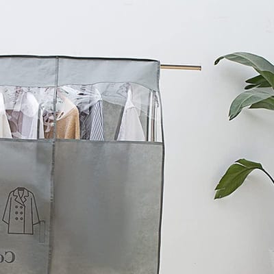 Hangende Kledingbeschermers - Stofhoes Kleding - Kleding Opbergen - Transparant Venster - 33x33x2 cm - Grijs