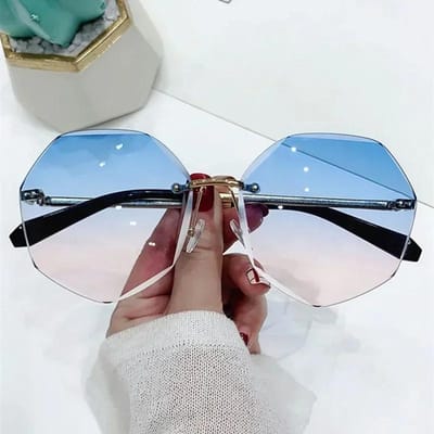 Randloze Zonnebril voor Dames Design Mode Dame Zon Superieure Kwaliteit Brillen Klassiek Legering Vintage Designer Brillen UV400 Brillen