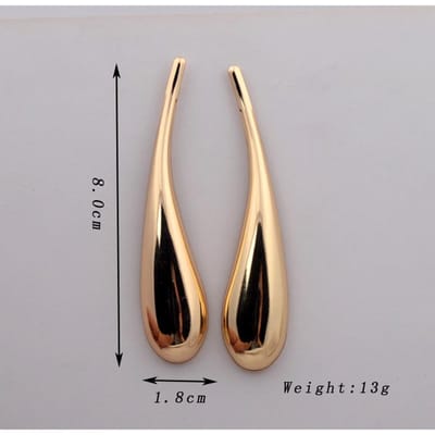 Mode Lange Waterdruppel Hangende Oorbellen voor Vrouwen Gouden Metaal Eenvoudig Vintage Grote Druppel Oorbellen Geometrisch Overdreven Sieraden gray