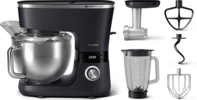 Philips Series 7000 keukenmachine HR7962/21, 5,5 L kom, 8 snelheidsstanden, blenderaccessoire, vleesmolenaccessoire, 1000 W