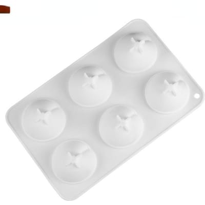 Moule à gâteau en silicone en forme de pêche à 6 cavités, biscuits, savon, bricolage, cuisine, réutilisation, outils de cuisson, décoration, fabrication de mousse white
