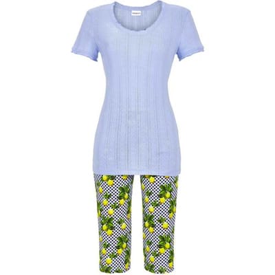 Ringella Ruiten en citroenen pyjama Blauw vrouw 42