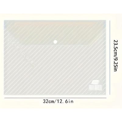1 pièce Dossier A4 Transparent Coloré Durable Sans Déformation Enveloppe PP avec Boutons Pression pour Organisateur de Fournitures Scolaires et de Bureau pur