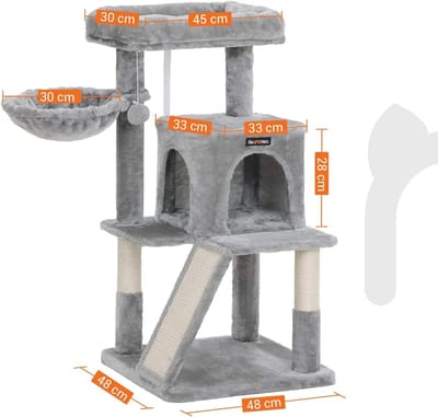 Feandrea - Krabpaal met groot observatiedek - 2-in-1 ontwerp - Ruim ligplatform