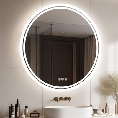 Ronde badkamerspiegel met achtergrondverlichting - Dimbaar, anti-condens en intelligent