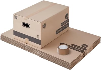 Verhuisdozen Set - Opslagdozen Karton - Veilig Verhuizen - Versterkte Handgrepen - 60x40x30 cm - Bruin