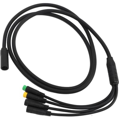 Câble de Conversion Moteur Vélo Étanche 1 pour 4 Fil d'Extension Moteur Mid-Drive pour BAFANG BBS01 black