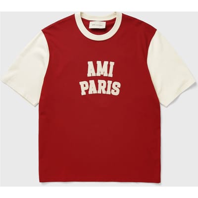 TSHIRT WITH AMI PARIS FELT EMBROIDERY