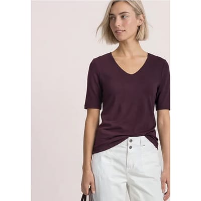Basic Shirt met ondoorzichtige voorkant